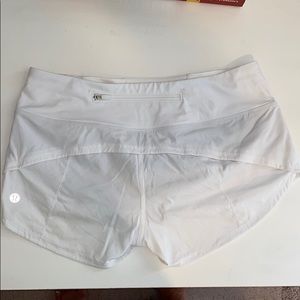 white lululemon shorts